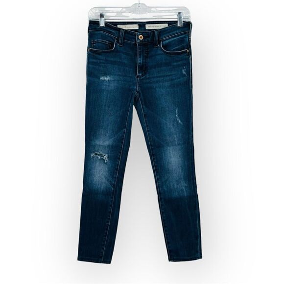 Anthropologie Pilcro High-Rise Skinny Distressed Jeans in Blue Women’s Size 26 - Picture 2 of 8
